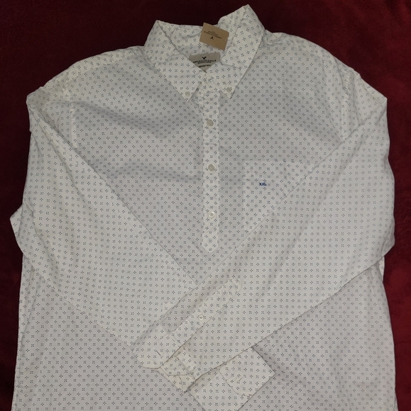 American Eagle Outfitters White Casual Button Down Shirt - Picture 1 of 3